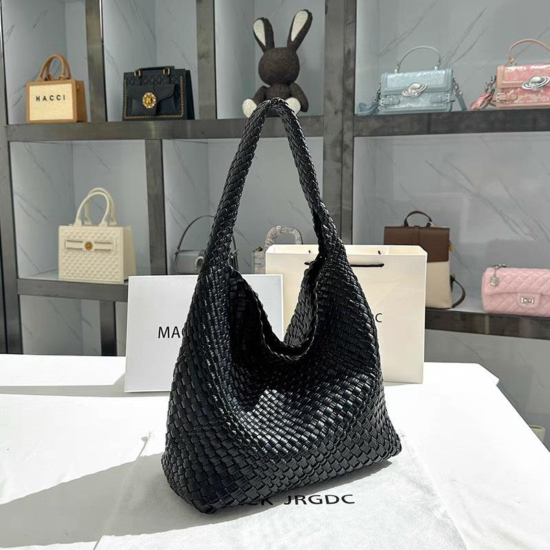 

Women s bags with a high-end feel, niche design, hand-woven bucket bag, tote bag, basket bag, mother-daughter bag, large-capacity women s bag чёрный