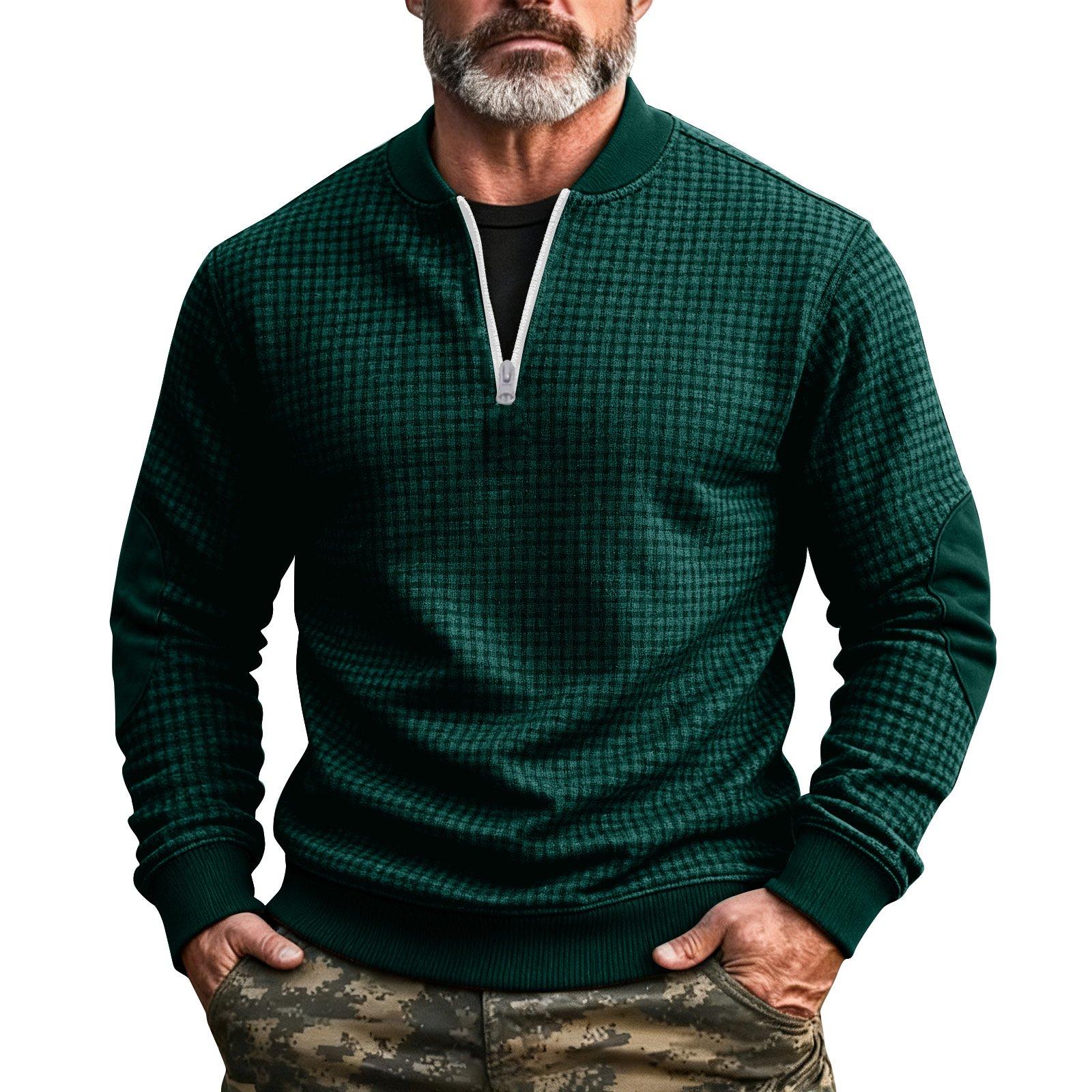 

Мужской однотонный свитшот на молнии до середины груди, мужской спортивный повседневный свитшот большого размера M