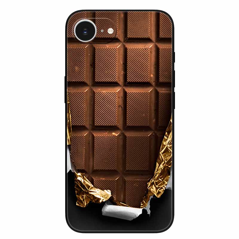Schwarze Handyhülle Cover für Apple iPhone 16e Hüllen Gedruckte TPU Weiche Stoßfängerhülle für iPhone16e 16e 2025 Schutz Silikonhüllen