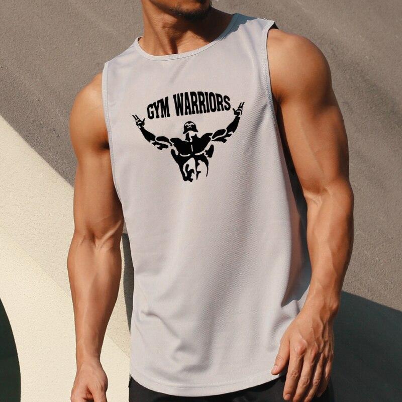 Muscleguys Herren Fitnessbekleidung Sommer Mesh Atmungsaktive Trainings Tanktops Sportlich Lässig Ärmellos 6 Farben
