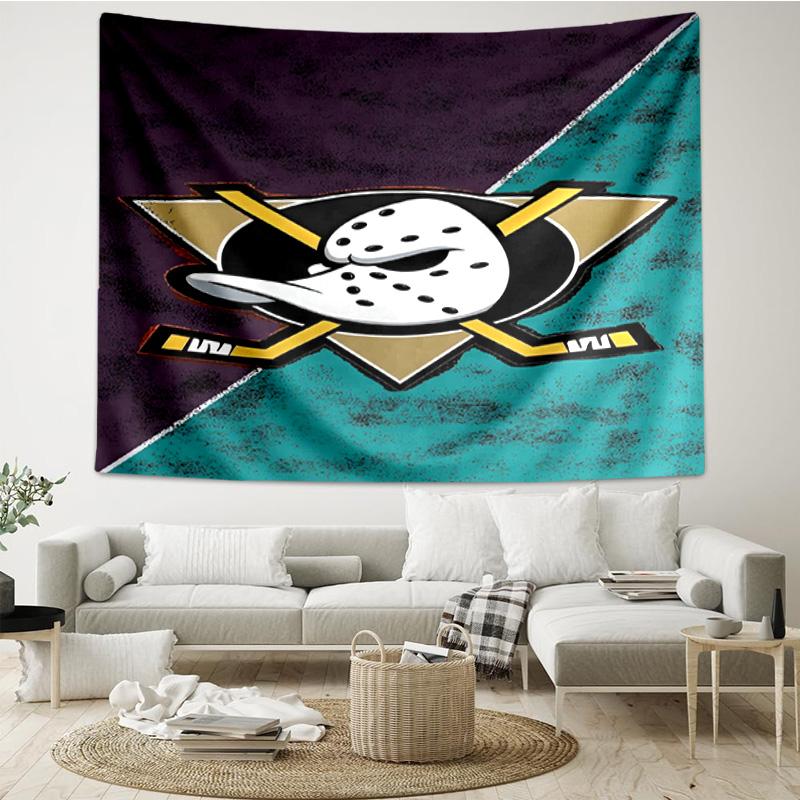 Anaheim Ducks Eishockey Team Wandteppich Raumdekoration Wandbehang für Wohnzimmer Schlafzimmer, Wohnheim, Geburtstags- und Weihnachtsgeschenke