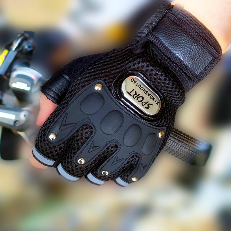 Six-nail Half-finger Gloves Outdoor Tactics Men's Summer Sunscreen Locomotive Riding Off-road Motorcycle Fitness Gloves