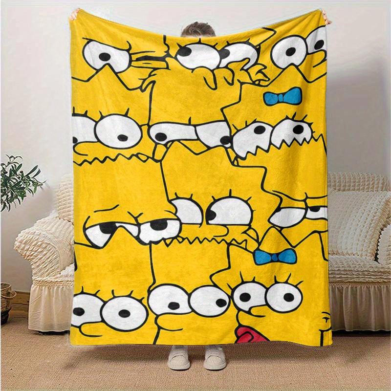 Simpsonovi kreslená deka, krátký plyšový roztomilý teplá deka, dekorace obývacího pokoje, pohovka, čtyři roční období, cestování