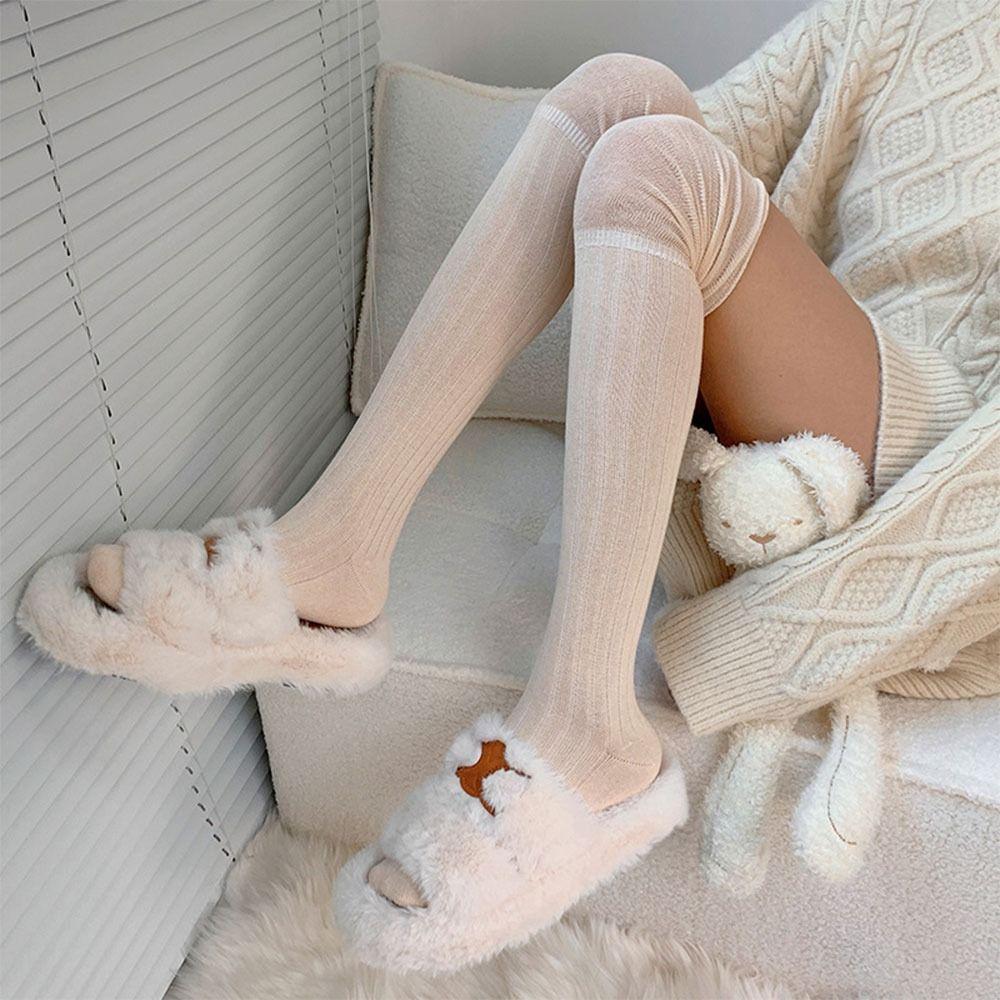 Solid Color Women Long Socks Over The Knee Tall Tube Leggings Trendy Thigh High Stockings