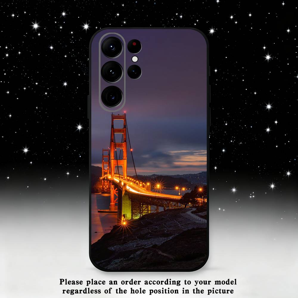 USA Golden Gate Bridge  Phone Case For Samsung S25,S24,S21,S22,S23,S30,Ultra,S20,Plus,Fe,Lite,Note,10 Black Soft Shell