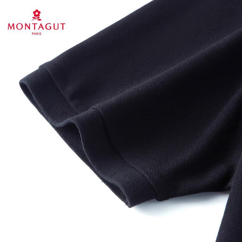 MONTAGUT Men's Cotton Breathable Mesh Color-Block Polo Shirt