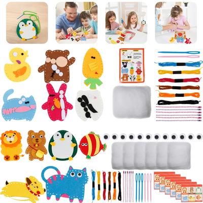 Kids Sewing Kit Fun and Educational Beginner Sewing Kit Creative DIY Felt Craft Kit for Kids Beginners Sewing Set Girl Art Toy