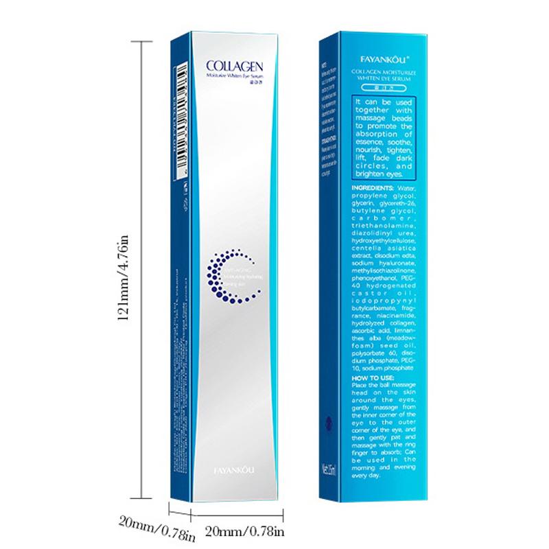 Ser de ochi Esență de rulare antirid Colagen Hidratant Albire Reparare Soluție de îngrijire a ochilor pentru îndepărtarea pungilor