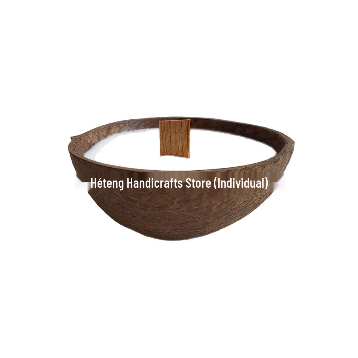Handmade Coconut Shell Scented Candle - Romantic Soy Wax Decor. Natural - Rose Scent