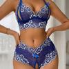 Sexy Bras Lingerie Set  Underwear Women Sexy Panties Exotic Lingerie New Transparent Lace Open Crotch Porno Erotic Costumes