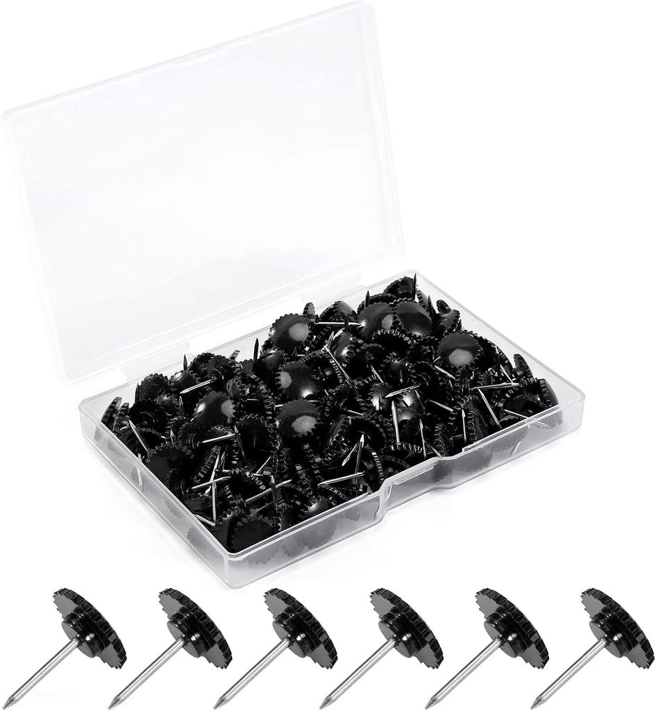 100PCS Clear Thumb Tacks Steel Point and Head Pushpins Transparent Flat Push Pins for Fabric Marking Office Organization