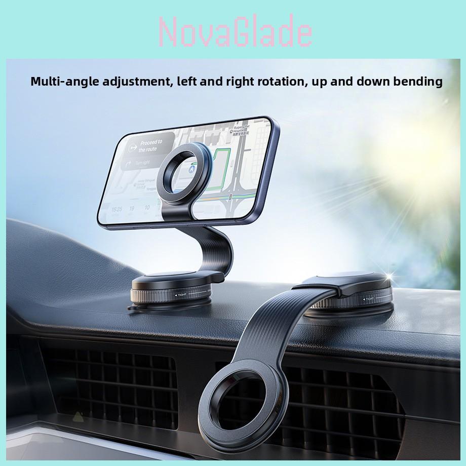 Car Mount With Suction Cup And Magnetic Fixation For Smartphone Navigation