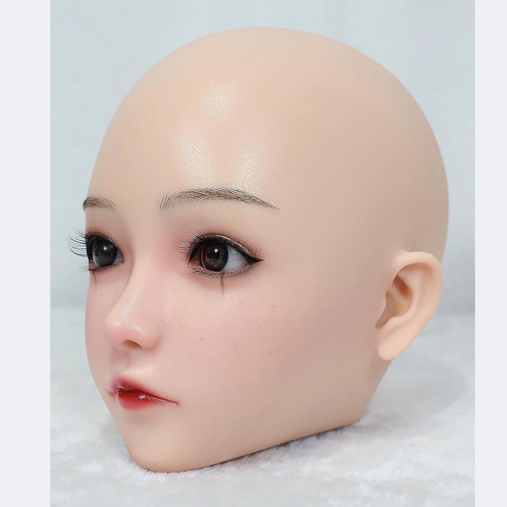 100% Silicone Head Standard Wig Suitable for 130-180CM Sex Doll Body 2 Connection Methods Sex Toys Mannequins Silicone Heads GJ004