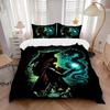 3pcs Witch & Dragon Fantasy Art Printed Quilt Set - Includes 1 Quilt Cover and 2 Pillowcases, Machine Washable - Suitable for All Seasons.S101