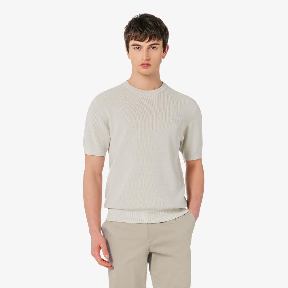 [lacoste] Men s Short-Sleeve Ribbed Yarn Crewneck Pullover AH827E-56GI18 3