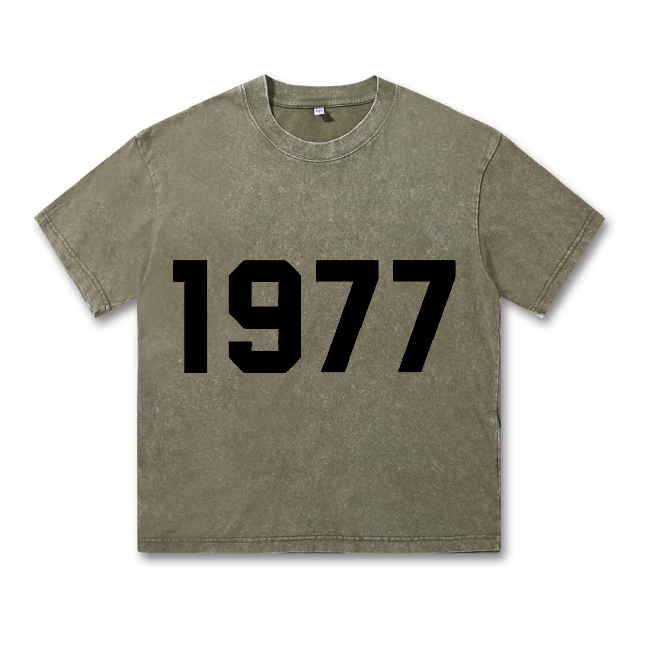 

Ретро стираная винтажная футболка 1977 года Футболка 1977 года Женская модная повседневная толстовка-пуловер Женская футболка 1977 года 3XL