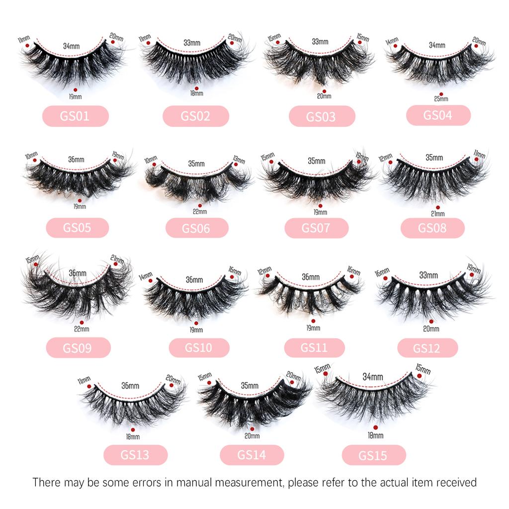 RED SIREN Lashes Mink Fluffy 7 Pairs / pack Natural Wispy Messy Manga Lashes Free Shipping False Eyelashes Makeup