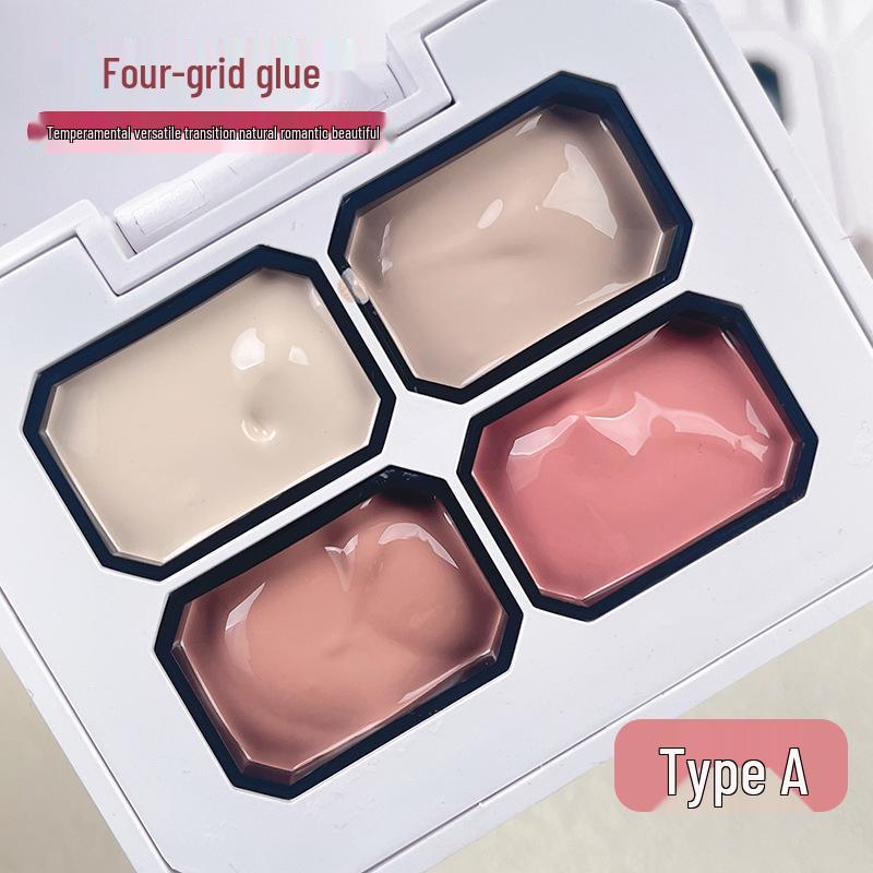 2025 Gel Nail Art: 4 Colors - Gradient Blush, Black, White, Red with Fine Glitter & Iridescent Platinum. High Saturation Painting Gel.