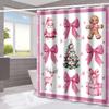 Santa Claus'S Bow Tie Washable Dirt-Resistant Shower Curtain Shower Head Waterproof Polyester Bath Curtain For Home Decor