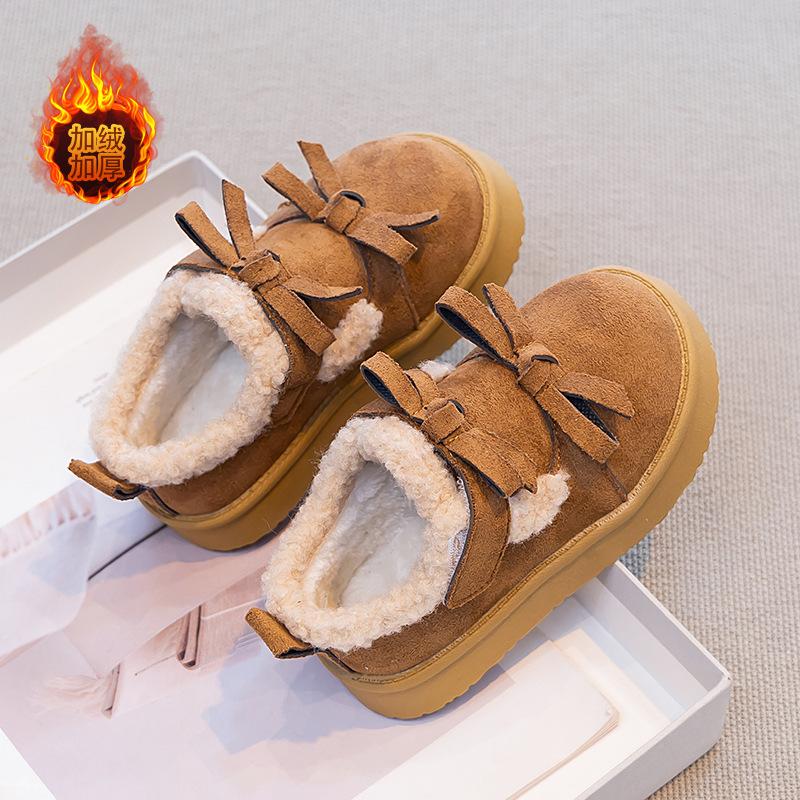 

Children s cotton shoes, new winter model, girls Birkenstock shoes, plush lined woolen shoes, soft-soled outdoor boys cotton shoes 27Inner Length16.8cm