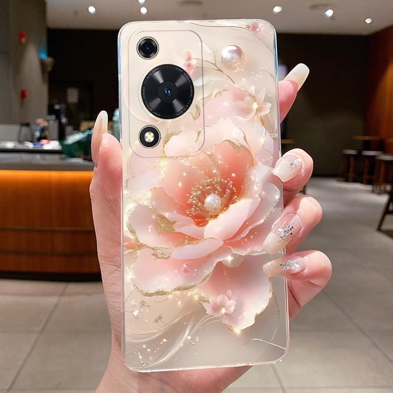 For Huawei Nova Y63 Case NovaY63 Y 63 Phone Cover Clear Silicone Fashion Flower TPU Soft Cases for Huawei Nova Y72s Back Shells