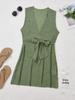 European-American Sleeveless Beach Cover-Up: Durable & Sexy Mini Skirt Dress