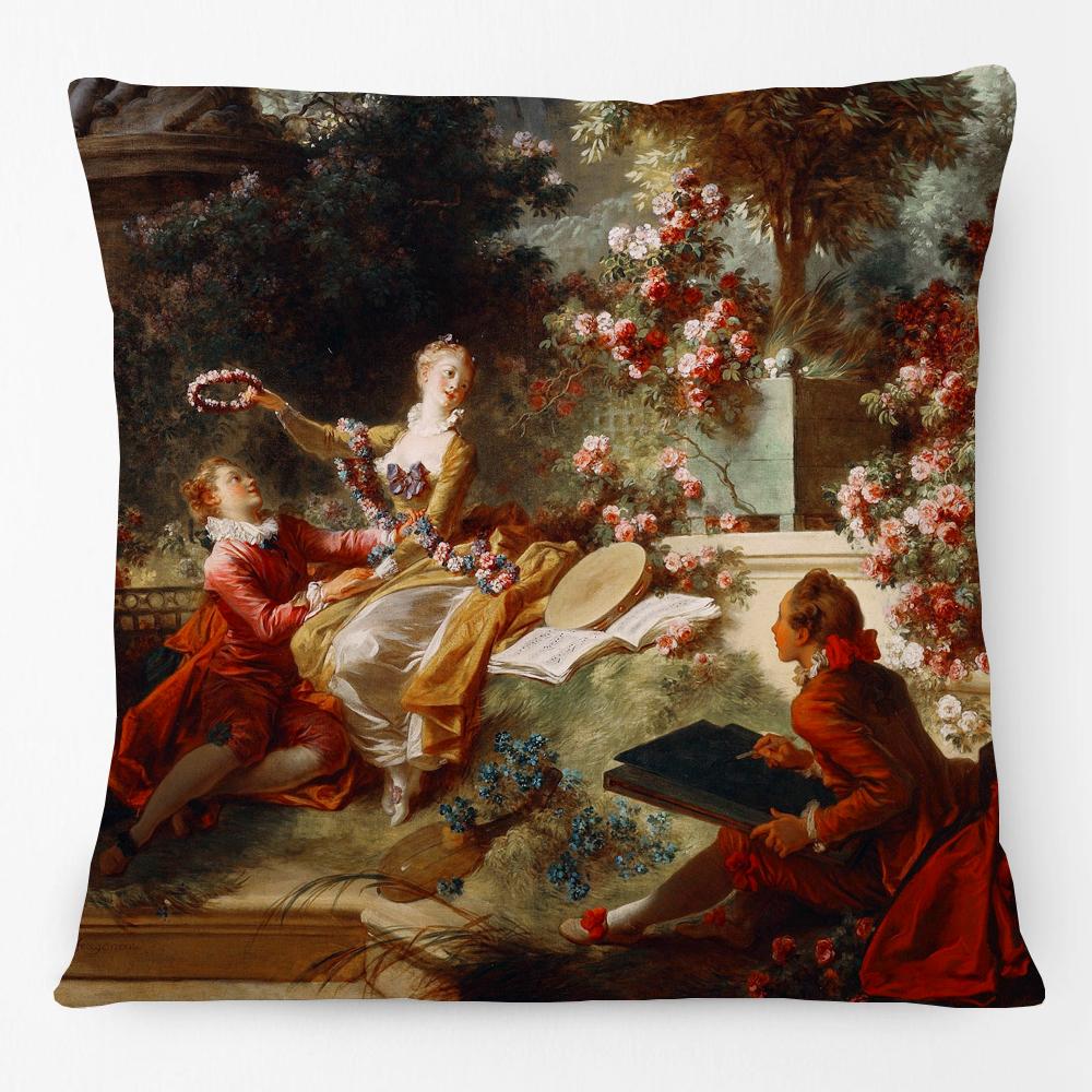 European Royal Woman Beauty Portrait Painting Cushion Covers Decorative Pillow Case For Sofa 45X45cm