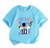 Kids Boys Girls 100% Cotton Crew Neck Short Sleeve T-Shirt, Football Star 10 Print Casual Tee for Youth Sports Fans, Comfortable Summer Daily Tops for