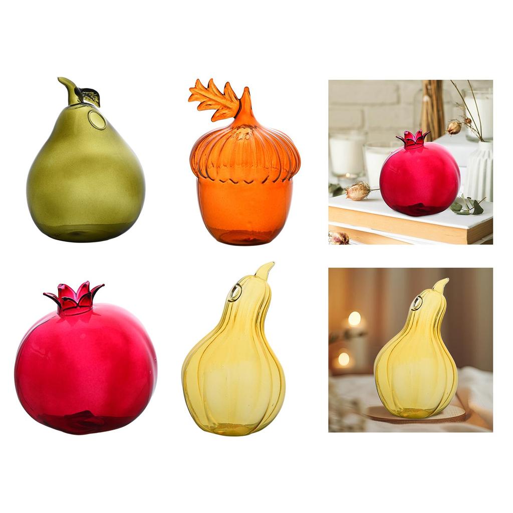 Glass Flower Vase Decorative Statue Figurine Planter Pot Flowerpot for Bookcase Office Living Room Coffee Table Entrance