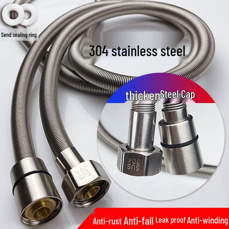 Stainless Steel Explosion-Proof Shower Hose with Double Buckle Encrypted Design