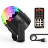 Fooxon Sound Activated DJ Disco Lights Rotating Ball Lights 5W 8 Modes RGB LED Stage Lights Outdoor Holiday Dance Party Birthday Bar Karaoke Christmas
