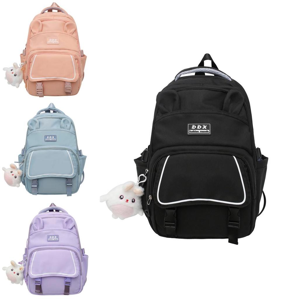 Small Fresh Nylon Backpack For Girls With Cute Design And Adjustable Straps For Daily Use