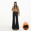 Retro horn jeans for women, autumn and winter new simple and versatile loose straight leg without leg pull pants