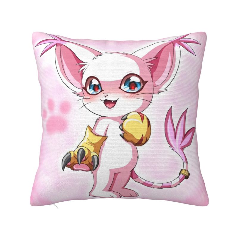 Custom Gatomon Modern Throw Pillow Cover Adventure Anime Chair Cushion