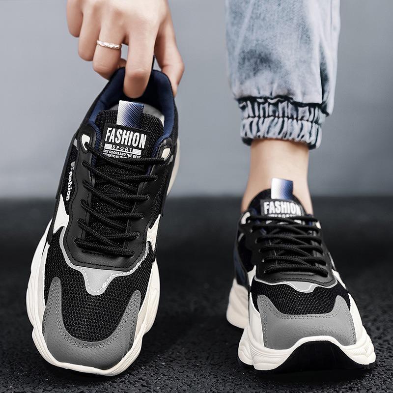 Men's shoes new spring and summer breathable versatile mesh shoes sports and leisure youth 2 height-increasing dad trendy shoes