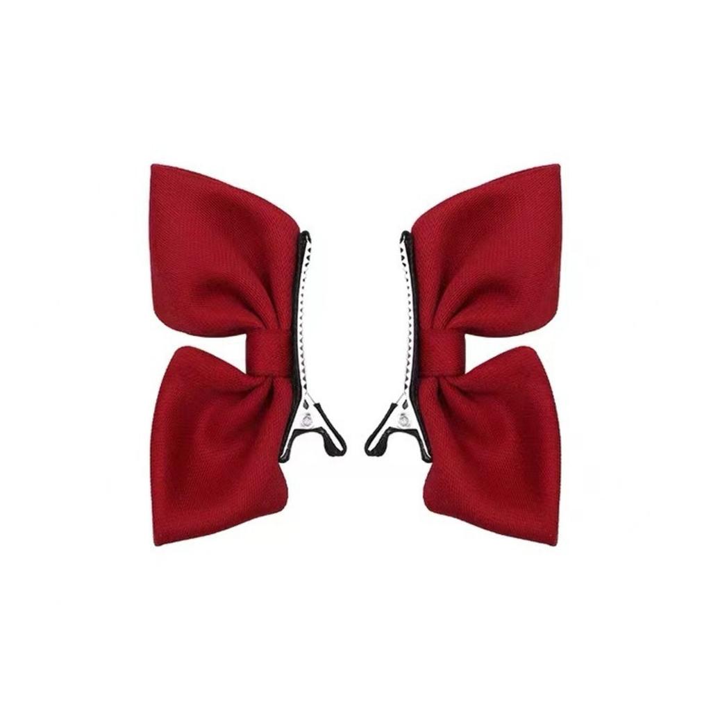 2pcs 3D Fabric Bowknot Hair Clips for Toddler Girls Princess Core Ruffled Side Clamps Non-Toxic Cute Kids Hair Accessories