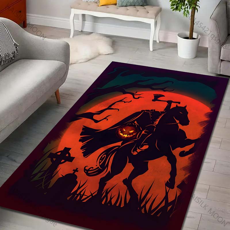 Halloween Style Headless Knight Carpet for Living Room Bedroom Sofa Home Decor Non-slip Floor Mat Modern Rugs Holiday Gift
