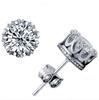 Korean Style Crown Stud Earrings with Rhinestone Zirconia