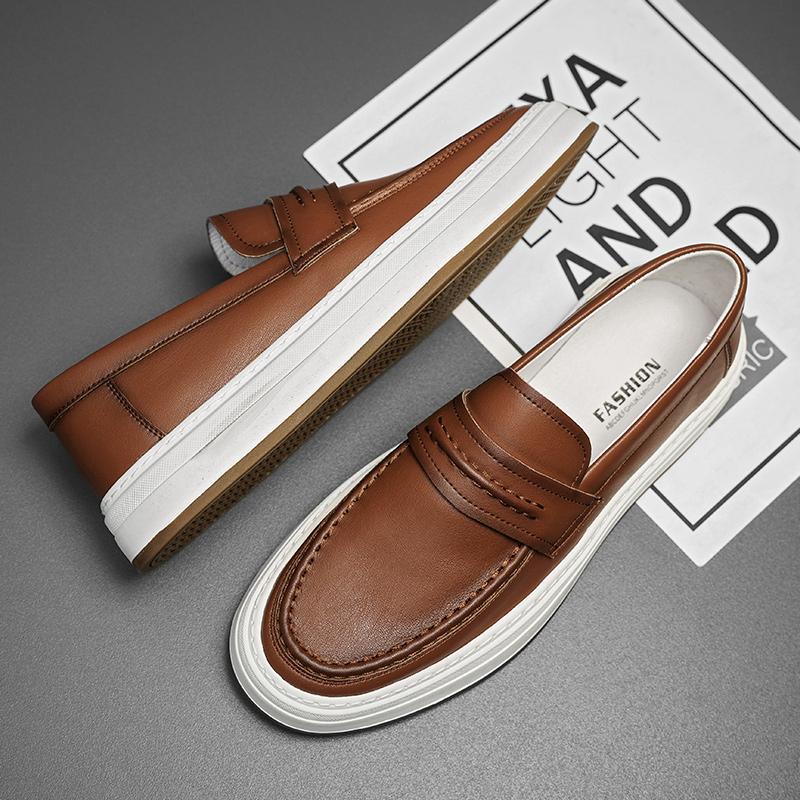 Fashion High Quality Men Formal Business Shoes Brand 2025 New Office Walking Antiskid Dress Loafers Casual Leather Slip on Driving Shoes