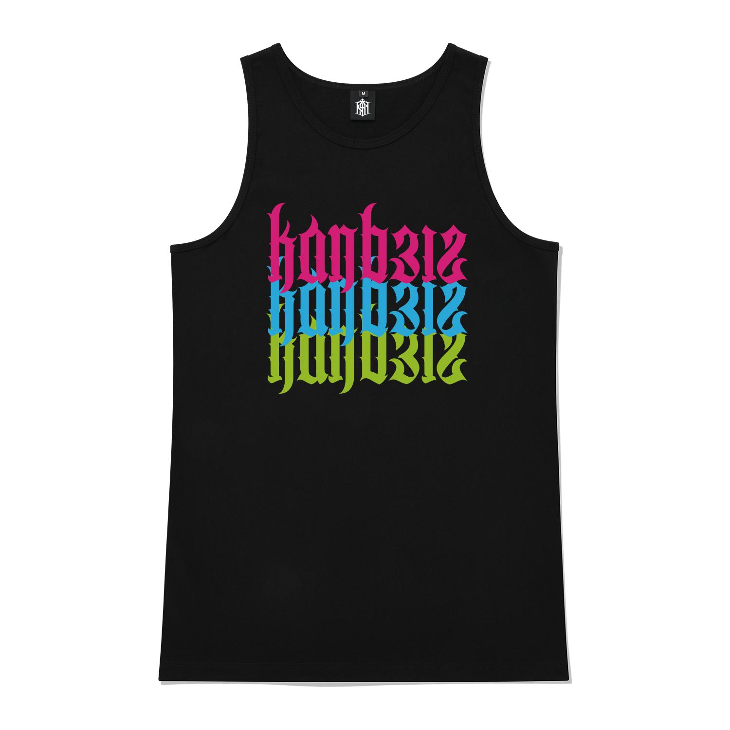 Khan 6312 Ksb0047 Khan Lettering Cross Long Sleeveless - Black Black/L