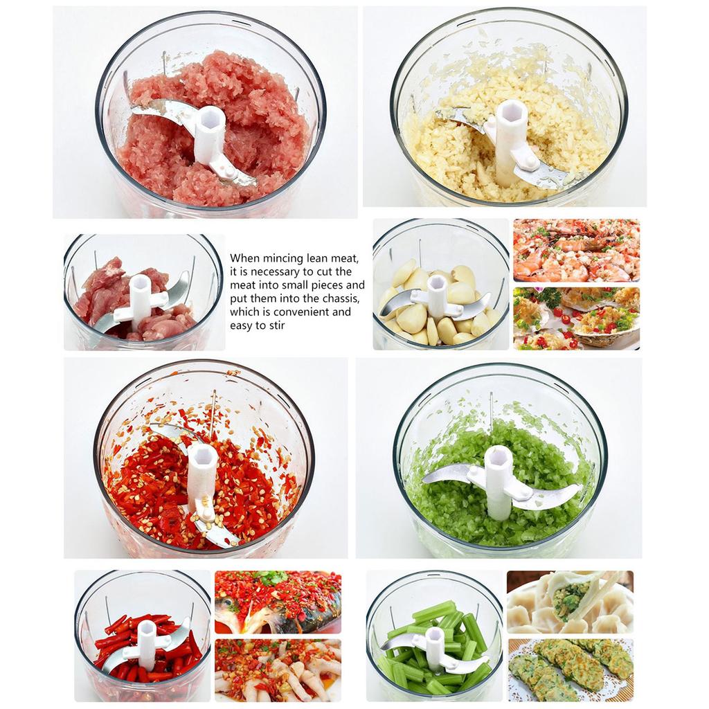 Garlic Chopper Portable Food Mincer Manual Cutter for Kitchen Food Chopper Tool for Ginger Chili Onion Salad Masher Hand Blender