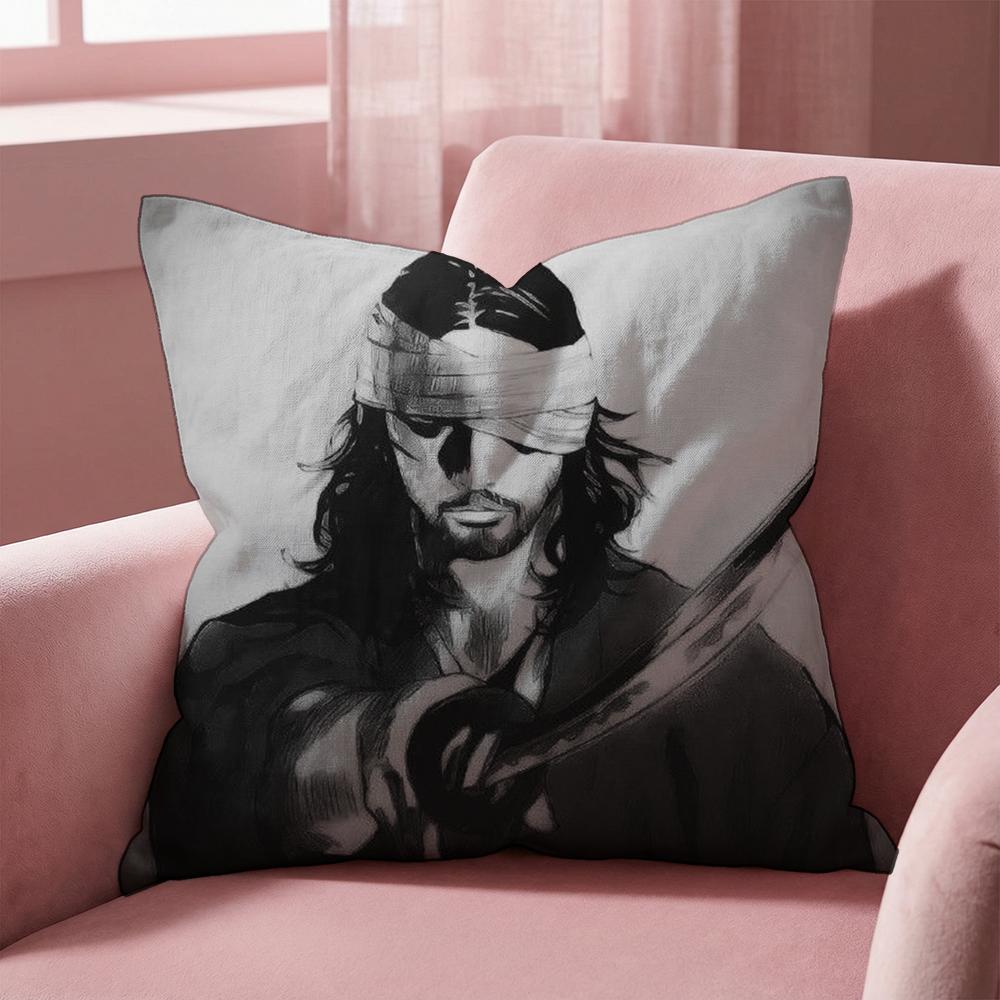 M-Manga V-Vagabond Cushion Cover Multi-Scene Pillow Cover for Home & Car - Reversible, Soft & Durable for Daily Use