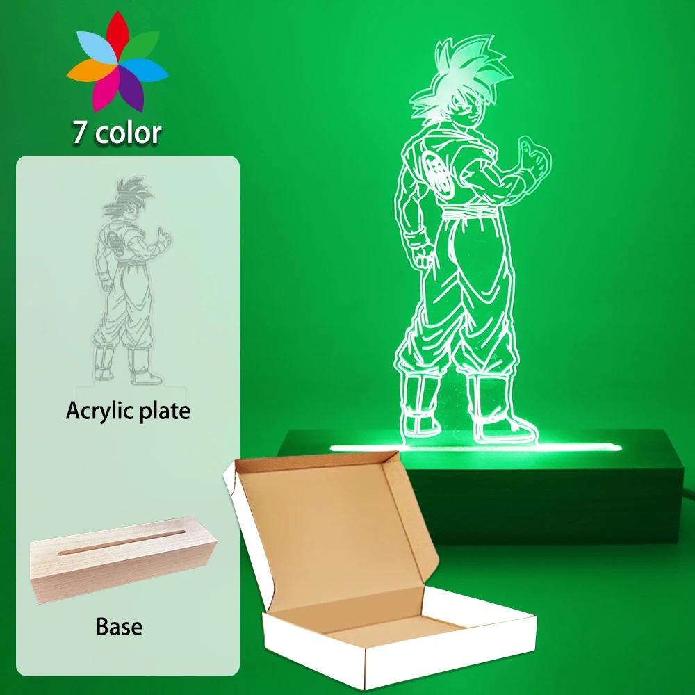 Gaming Room Lamp Anime Goku Night Light Luces Led Lights For Bedroom Home Decoration Usb Small Rgb Lighting Xmas Birthday Gifts Kid Friendly