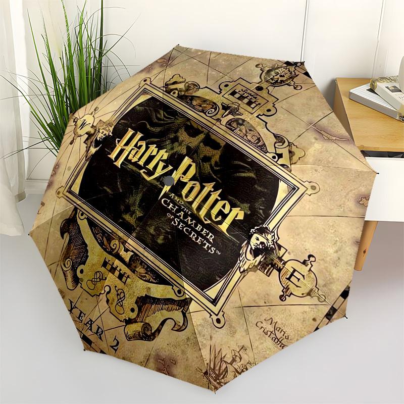 1pc Harry Potter Chamber Secrets Year 2 Umbrella with Plastic Handle,Cartoon Pattern,Suitable for All Seasons Multi-functional Umbrella441