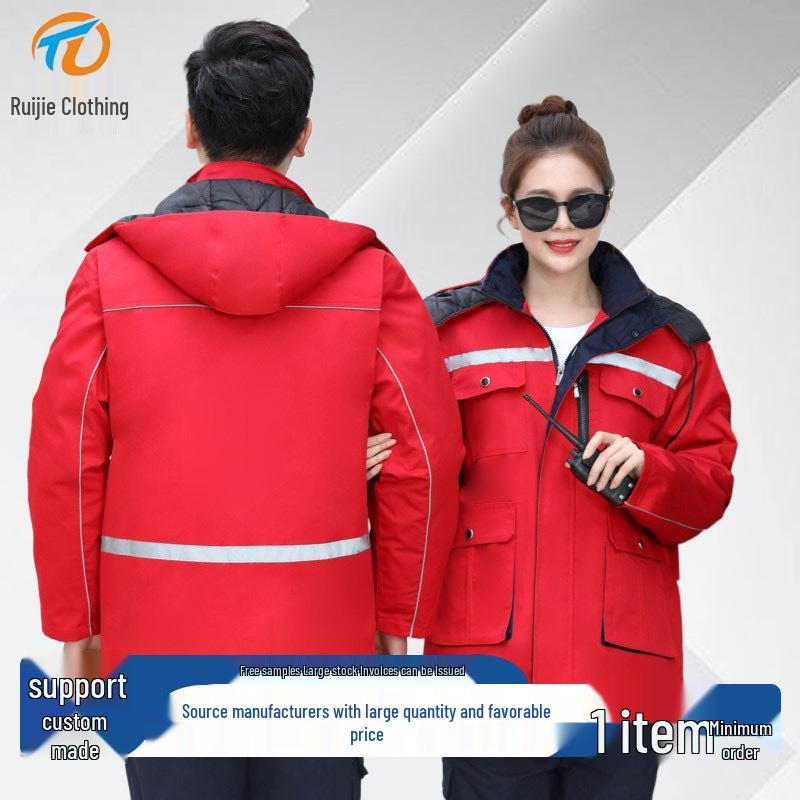 Men's Winter Cotton Work Jacket - Warm, Thickened, Cold Protection for Auto Repair and Workshop Jobs