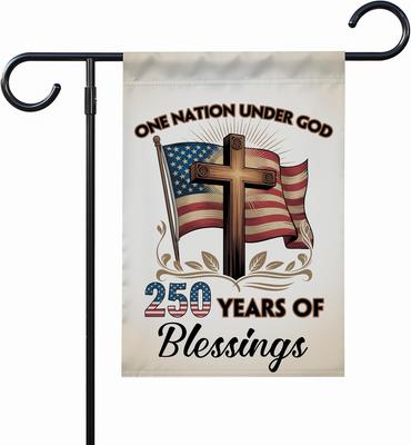 One Nation Under God Garden Ag 250 Years Of Blessings - Christian Patriotic Yard Outdoor Decor - Religious Cross Ag - 17 AAI