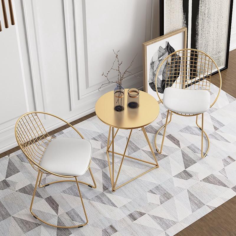 Nordic Small Round Table Chair Combination, Milk Tea Shop Table, Simple Modern Household Balcony Leisure Table Set