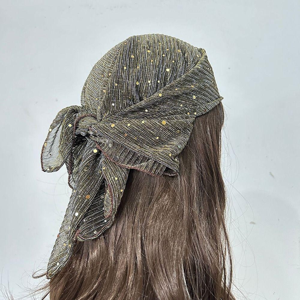 60cm*60cm Hairband Wrinkle Bandana Turban Comfortable Chemo Beanie Headwraps All Season