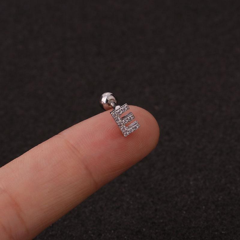 Trendy 26 Letters Tragus Cartilage Earring Women Exquisite Tiny Initial Alphabet Name Helix Earring Piercing Jewelry Gift