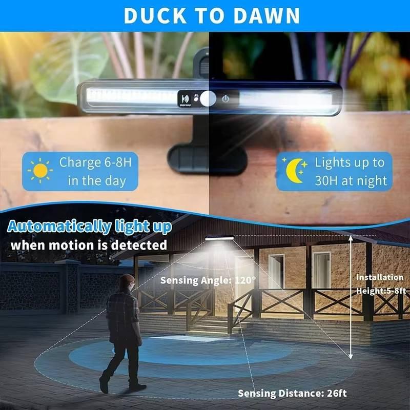 New Outdoor Solar Clip On Light With Motion Sensor IP65 Waterproof Fence Lights With 36 LEDs Portable Solar Powered Security